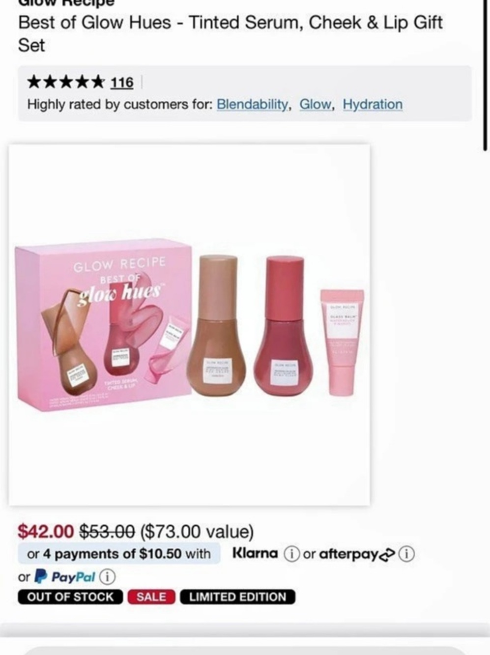 BNIB Glow Recipe Best of Glow Hues